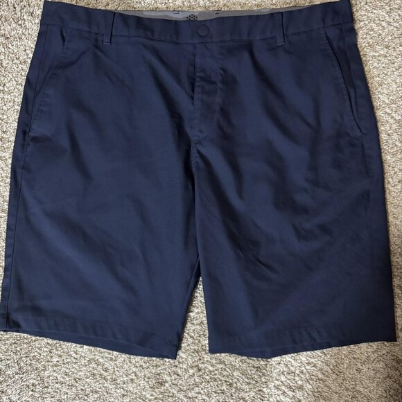 Puma Golf Shorts Mens 38 Navy Blue Performance Stretch Zip Fly Welt Pockets - Picture 1 of 8